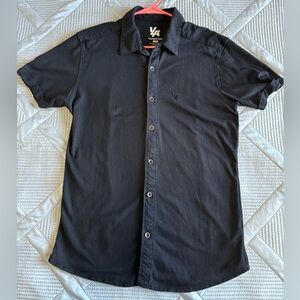 YoungLA Button Down Athletic Fit Golf Polo - Black Men’s Size Large